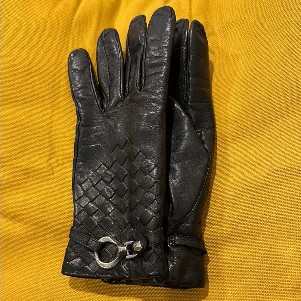 Francesco Biasia Italian wool-lined leather gloves (size 7)